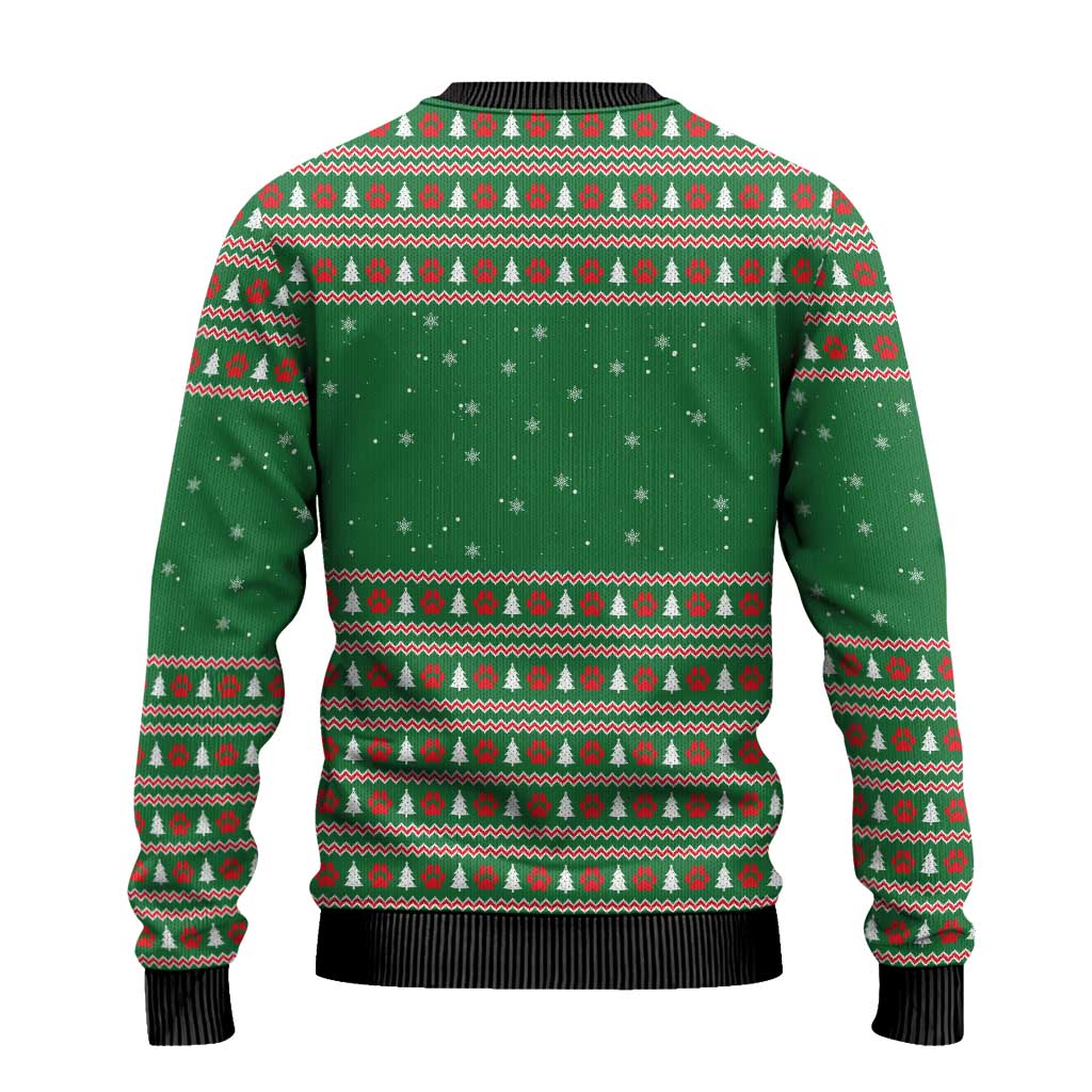 Golden Retriever Christmas Ugly Christmas Sweater with Red Scarf Snowflakes and Tree Pattern - Wonder Print Shop
