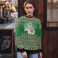 Golden Retriever Christmas Ugly Christmas Sweater with Red Scarf Snowflakes and Tree Pattern - Wonder Print Shop