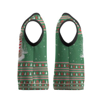 Golden Retriever Christmas Knitted V-Neck Vest with Red Scarf Snowflakes and Tree Pattern - Wonder Print Shop