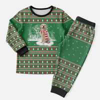 Golden Retriever Christmas Pajama Set with Red Scarf Snowflakes and Tree Pattern - Wonder Print Shop