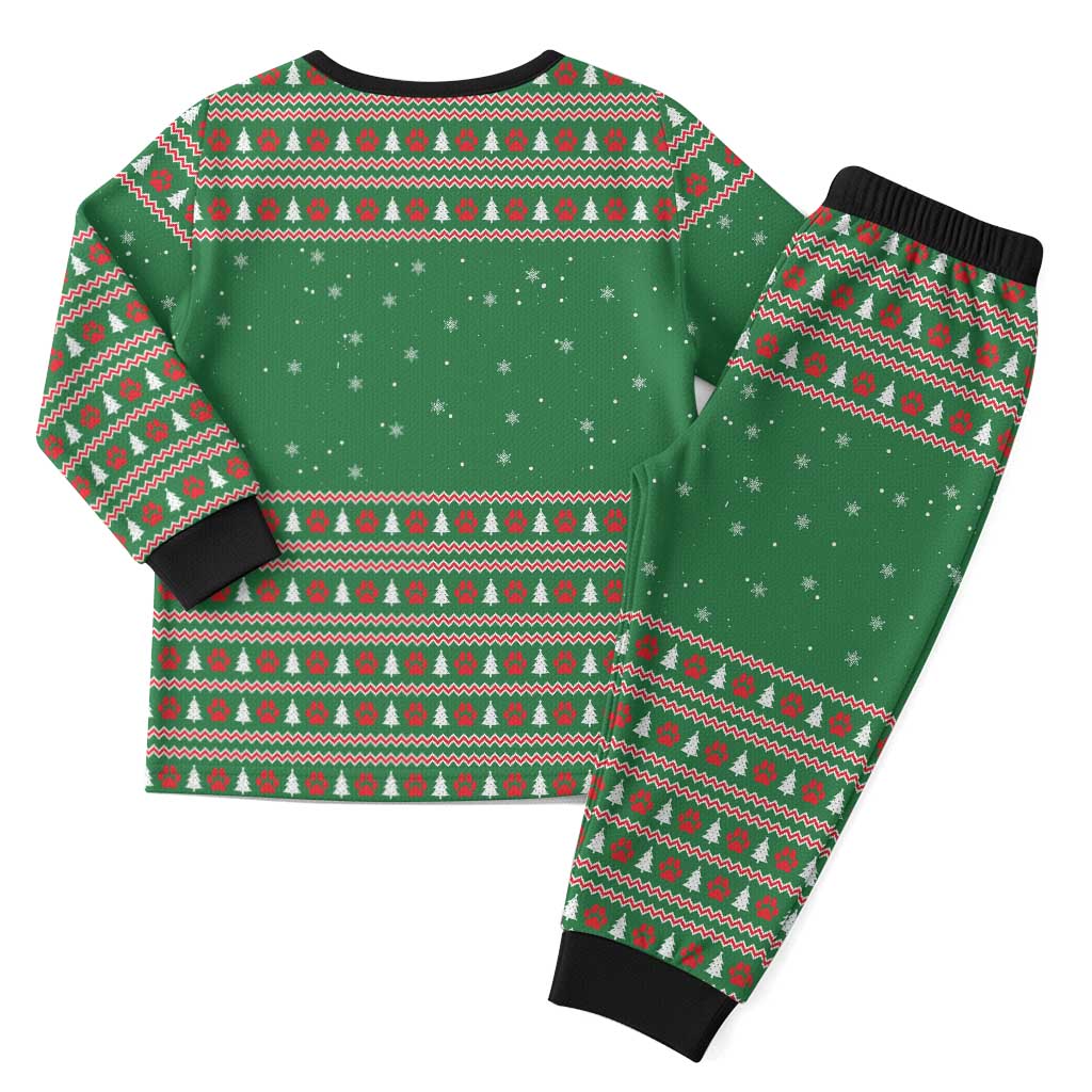 Golden Retriever Christmas Pajama Set with Red Scarf Snowflakes and Tree Pattern - Wonder Print Shop