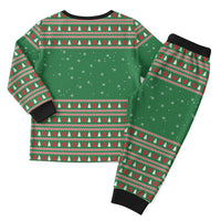Golden Retriever Christmas Pajama Set with Red Scarf Snowflakes and Tree Pattern - Wonder Print Shop