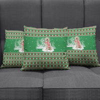 Golden Retriever Christmas Pillow Cover with Red Scarf Snowflakes and Tree Pattern - Wonder Print Shop