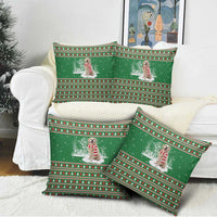 Golden Retriever Christmas Pillow Cover with Red Scarf Snowflakes and Tree Pattern - Wonder Print Shop