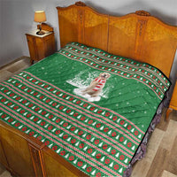 Golden Retriever Christmas Quilt with Red Scarf Snowflakes and Tree Pattern - Wonder Print Shop