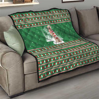 Golden Retriever Christmas Quilt with Red Scarf Snowflakes and Tree Pattern - Wonder Print Shop