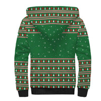 Golden Retriever Christmas Sherpa Hoodie with Red Scarf Snowflakes and Tree Pattern - Wonder Print Shop