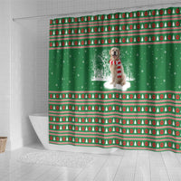 Golden Retriever Christmas Shower Curtain with Red Scarf Snowflakes and Tree Pattern - Wonder Print Shop