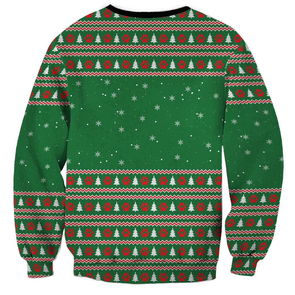 Golden Retriever Christmas Sweatshirt with Red Scarf Snowflakes and Tree Pattern - undefined