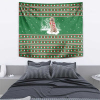 Golden Retriever Christmas Tapestry with Red Scarf Snowflakes and Tree Pattern - Wonder Print Shop