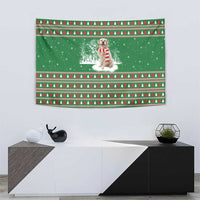Golden Retriever Christmas Tapestry with Red Scarf Snowflakes and Tree Pattern - Wonder Print Shop