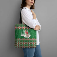 Golden Retriever Christmas Tote Bag with Red Scarf Snowflakes and Tree Pattern - Wonder Print Shop