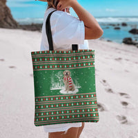 Golden Retriever Christmas Tote Bag with Red Scarf Snowflakes and Tree Pattern - Wonder Print Shop