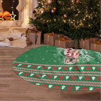 Golden Retriever Christmas Tree Skirt with Red Scarf Snowflakes and Tree Pattern - Wonder Print Shop