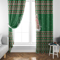 Golden Retriever Christmas Window Curtain with Red Scarf Snowflakes and Tree Pattern - Wonder Print Shop