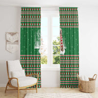 Golden Retriever Christmas Window Curtain with Red Scarf Snowflakes and Tree Pattern - Wonder Print Shop