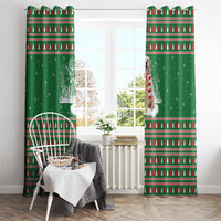 Golden Retriever Christmas Window Curtain with Red Scarf Snowflakes and Tree Pattern - Wonder Print Shop