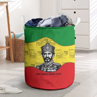 Haile Selassie I Laundry Basket Ethiopia Lion of Judah and Conquering Lion Pattern Tribute - Wonder Print Shop