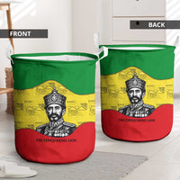 Haile Selassie I Laundry Basket Ethiopia Lion of Judah and Conquering Lion Pattern Tribute - Wonder Print Shop