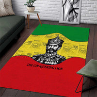 Haile Selassie I Area Rug Ethiopia Lion of Judah and Conquering Lion Pattern Tribute - Wonder Print Shop