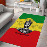 Haile Selassie I Area Rug Ethiopia Lion of Judah and Conquering Lion Pattern Tribute - Wonder Print Shop