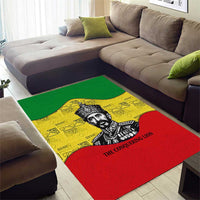 Haile Selassie I Area Rug Ethiopia Lion of Judah and Conquering Lion Pattern Tribute - Wonder Print Shop