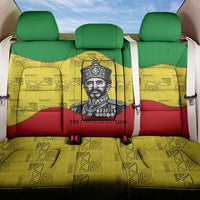 Haile Selassie I Back Car Seat Cover Ethiopia Lion of Judah and Conquering Lion Pattern Tribute - Wonder Print Shop