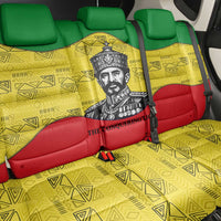Haile Selassie I Back Car Seat Cover Ethiopia Lion of Judah and Conquering Lion Pattern Tribute - Wonder Print Shop