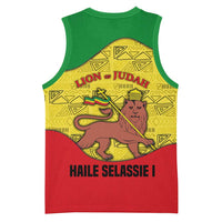 Haile Selassie I Basketball Jersey Ethiopia Lion of Judah and Conquering Lion Pattern Tribute - Wonder Print Shop