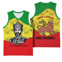 Haile Selassie I Basketball Jersey Ethiopia Lion of Judah and Conquering Lion Pattern Tribute - Wonder Print Shop