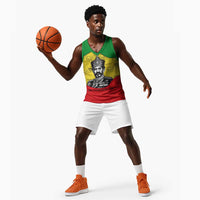 Haile Selassie I Basketball Jersey Ethiopia Lion of Judah and Conquering Lion Pattern Tribute - Wonder Print Shop