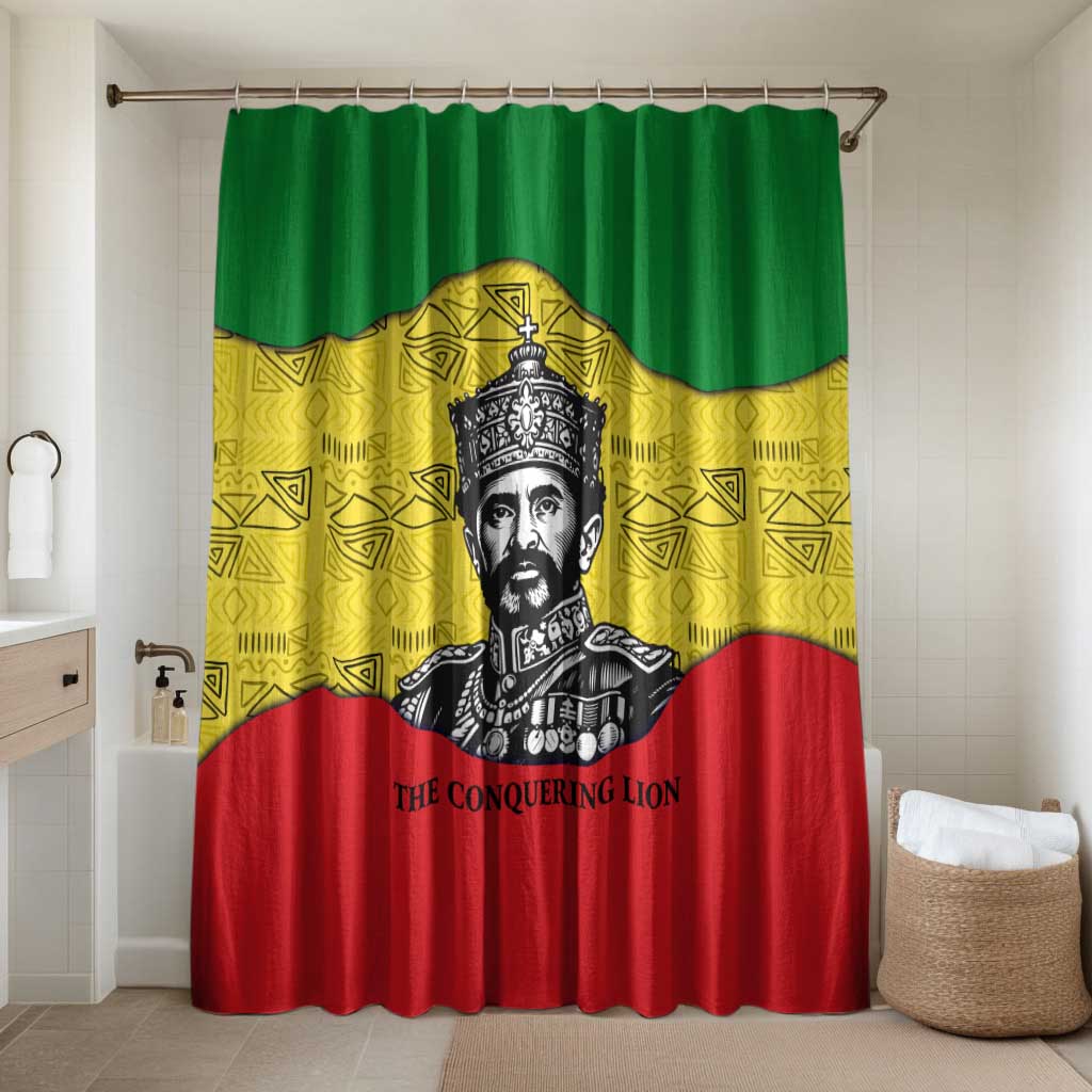 Haile Selassie I Bathroom Set Ethiopia Lion of Judah and Conquering Lion Pattern Tribute - Wonder Print Shop