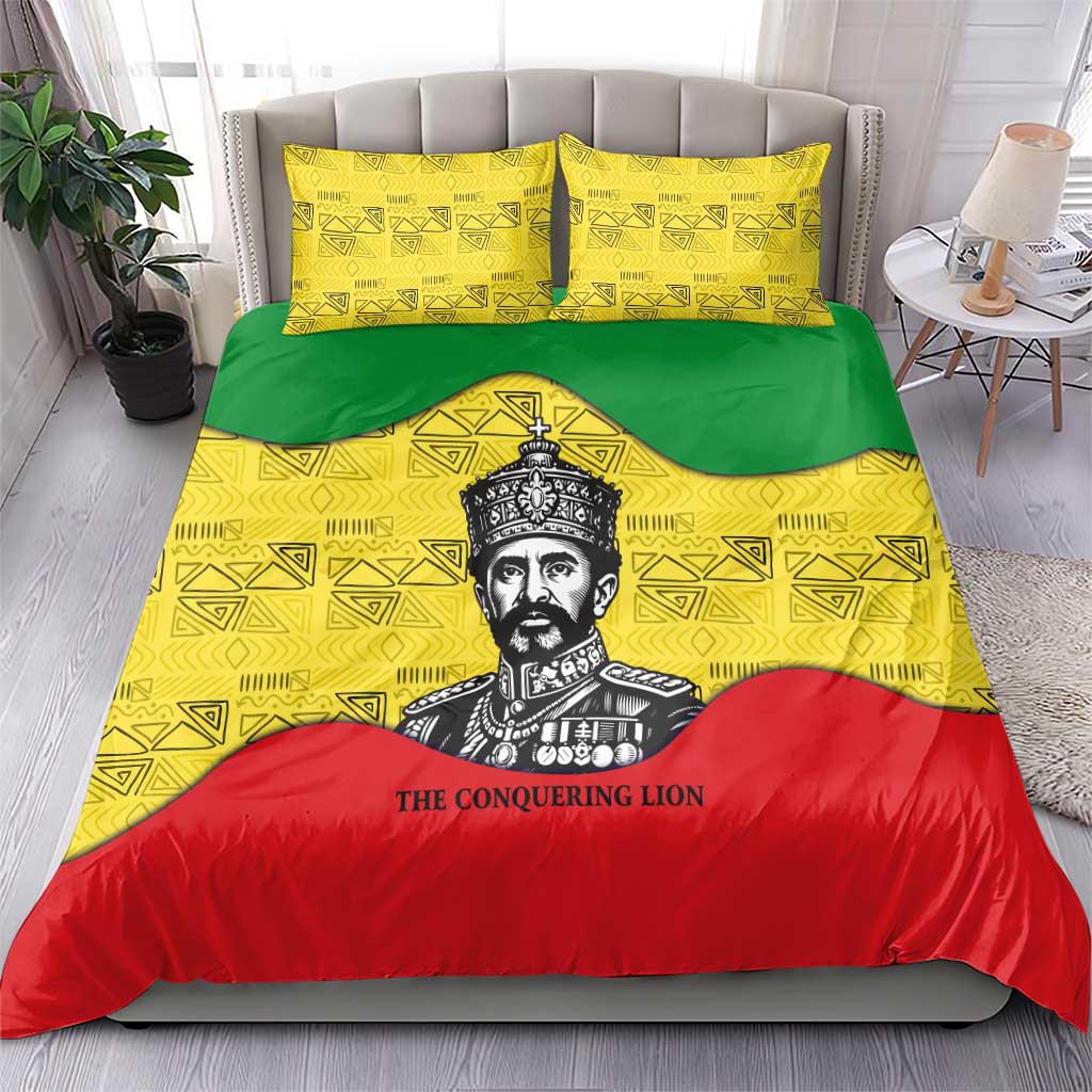 Haile Selassie I Bedding Set Ethiopia Lion of Judah and Conquering Lion Pattern Tribute - Wonder Print Shop