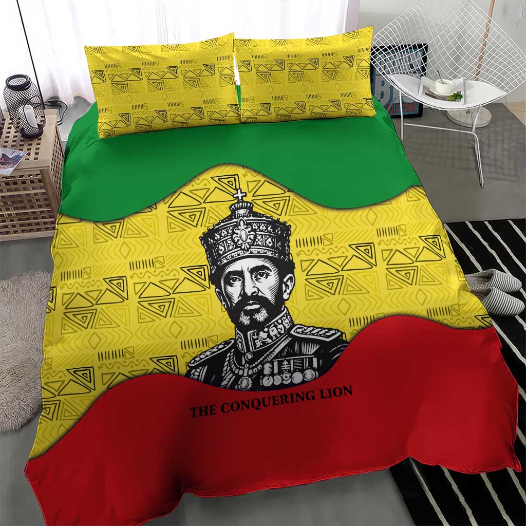 Haile Selassie I Bedding Set Ethiopia Lion of Judah and Conquering Lion Pattern Tribute - Wonder Print Shop