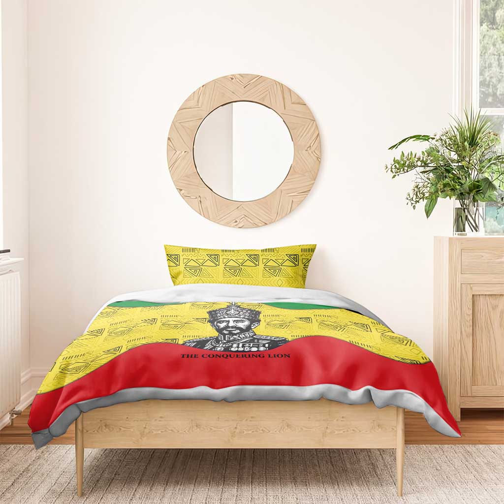 Haile Selassie I Bedding Set Ethiopia Lion of Judah and Conquering Lion Pattern Tribute - Wonder Print Shop