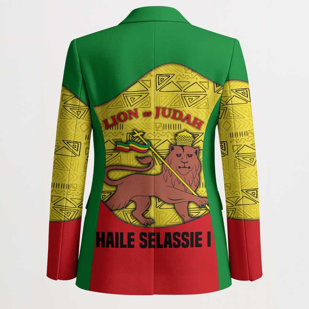 Haile Selassie I Blazer Ethiopia Lion of Judah and Conquering Lion Pattern Tribute - Wonder Print Shop