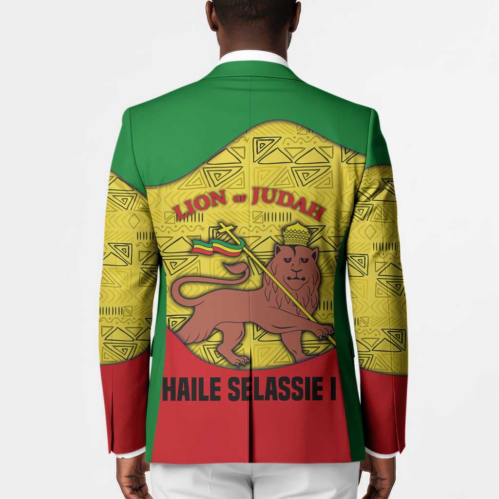 Haile Selassie I Blazer Ethiopia Lion of Judah and Conquering Lion Pattern Tribute - Wonder Print Shop