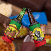 Haile Selassie I 4 in 1 Can Cooler Tumbler Ethiopia Lion of Judah and Conquering Lion Pattern Tribute - Wonder Print Shop