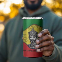 Haile Selassie I 4 in 1 Can Cooler Tumbler Ethiopia Lion of Judah and Conquering Lion Pattern Tribute - Wonder Print Shop