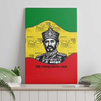 Haile Selassie I Canvas Wall Art Ethiopia Lion of Judah and Conquering Lion Pattern Tribute - Wonder Print Shop