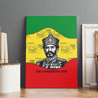 Haile Selassie I Canvas Wall Art Ethiopia Lion of Judah and Conquering Lion Pattern Tribute - Wonder Print Shop
