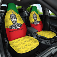 Haile Selassie I Car Seat Cover Ethiopia Lion of Judah and Conquering Lion Pattern Tribute - Wonder Print Shop