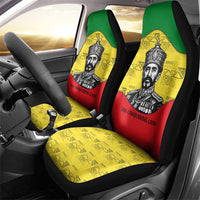 Haile Selassie I Car Seat Cover Ethiopia Lion of Judah and Conquering Lion Pattern Tribute - Wonder Print Shop