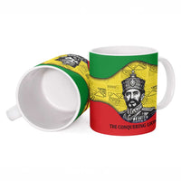 Haile Selassie I Ceramic Mug Ethiopia Lion of Judah and Conquering Lion Pattern Tribute - Wonder Print Shop