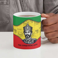Haile Selassie I Ceramic Mug Ethiopia Lion of Judah and Conquering Lion Pattern Tribute - Wonder Print Shop