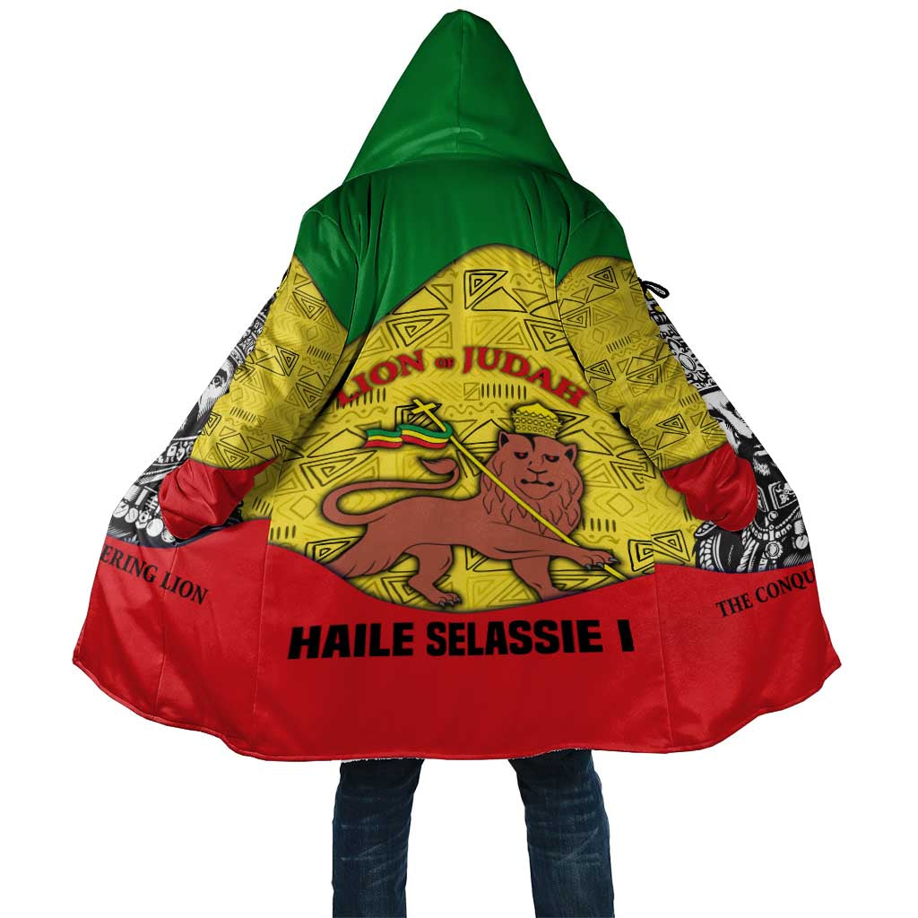 Haile Selassie I Cloak Ethiopia Lion of Judah and Conquering Lion Pattern Tribute - Wonder Print Shop
