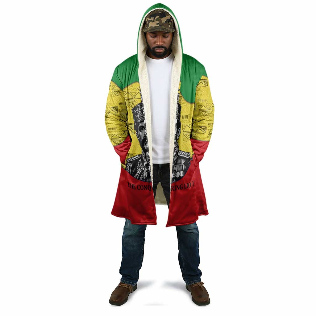 Haile Selassie I Cloak Ethiopia Lion of Judah and Conquering Lion Pattern Tribute - Wonder Print Shop