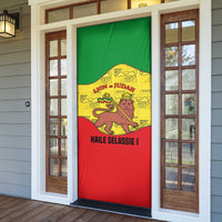 Haile Selassie I Door Cover Ethiopia Lion of Judah and Conquering Lion Pattern Tribute - Wonder Print Shop