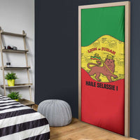 Haile Selassie I Door Cover Ethiopia Lion of Judah and Conquering Lion Pattern Tribute - Wonder Print Shop