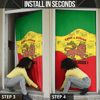 Haile Selassie I Door Cover Ethiopia Lion of Judah and Conquering Lion Pattern Tribute - Wonder Print Shop